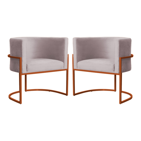 Kit 02 Poltrona Luana Base Bronze Para Sala Veludo Cores - Ds