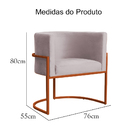Kit 02 Poltrona Luana Base Bronze Para Sala Veludo Cores - Ds