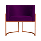 Kit 02 Poltrona Luana Base Bronze Para Sala Veludo Cores - Ds