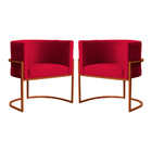 Kit 02 Poltrona Luana Base Bronze Para Sala Veludo Cores - Ds