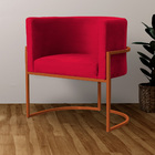 Kit 02 Poltrona Luana Base Bronze Para Sala Veludo Cores - Ds