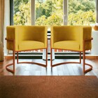 Kit 02 Poltrona Luana Base Bronze Para Sala Veludo Cores - Ds