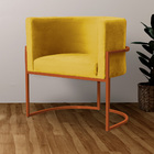 Kit 02 Poltrona Luana Base Bronze Para Sala Veludo Cores - Ds