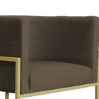 Kit 02 Poltrona Luana Base Metálica Linho Marrom- Vallisa Dec