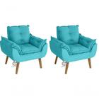 Kit 02 Poltrona Opala Azul Turquesa
