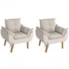 Kit 02 Poltrona Opala Bege Claro