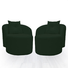 Kit 02 Poltrona Orgânica Para Sala Austin Bouclé Conforto E E