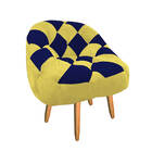 Kit 02 Poltrona Paloma Escritório Sala Pé Palito Suede Amarel