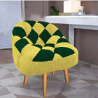 Kit 02 Poltrona Paloma Escritório Sala Pé Palito Suede Amarel