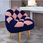 Kit 02 Poltrona Paloma Escritório Sala Pé Palito Suede Azul M