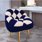 Kit 02 Poltrona Paloma Escritório Sala Pé Palito Suede Azul M