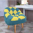 Kit 02 Poltrona Paloma Escritório Sala Pé Palito Suede Azul T