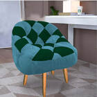 Kit 02 Poltrona Paloma Escritório Sala Pé Palito Suede Azul T