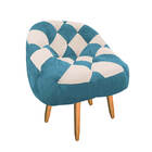 Kit 02 Poltrona Paloma Escritório Sala Pé Palito Suede Azul T