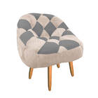 Kit 02 Poltrona Paloma Escritório Sala Pé Palito Suede Bege E