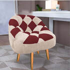 Kit 02 Poltrona Paloma Escritório Sala Pé Palito Suede Bege E