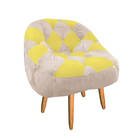 Kit 02 Poltrona Paloma Escritório Sala Pé Palito Suede Bege R