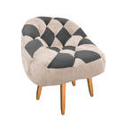 Kit 02 Poltrona Paloma Escritório Sala Pé Palito Suede Bege R