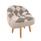 Kit 02 Poltrona Paloma Escritório Sala Pé Palito Suede Bege R