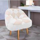 Kit 02 Poltrona Paloma Escritório Sala Pé Palito Suede Branco