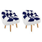 Kit 02 Poltrona Paloma Escritório Sala Pé Palito Suede Branco