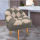 Kit 02 Poltrona Paloma Escritório Sala Pé Palito Suede Cappuc