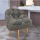 Kit 02 Poltrona Paloma Escritório Sala Pé Palito Suede Cappuc