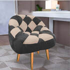 Kit 02 Poltrona Paloma Escritório Sala Pé Palito Suede Grafit