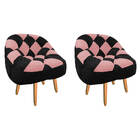 Kit 02 Poltrona Paloma Escritório Sala Pé Palito Suede Preto