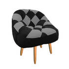 Kit 02 Poltrona Paloma Escritório Sala Pé Palito Suede Preto