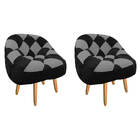 Kit 02 Poltrona Paloma Escritório Sala Pé Palito Suede Preto