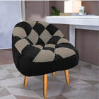 Kit 02 Poltrona Paloma Escritório Sala Pé Palito Suede Preto