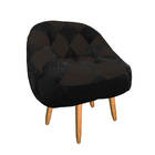 Kit 02 Poltrona Paloma Escritório Sala Pé Palito Suede Preto