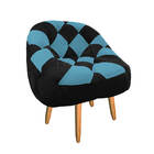 Kit 02 Poltrona Paloma Escritório Sala Pé Palito Suede Preto