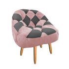 Kit 02 Poltrona Paloma Escritório Sala Pé Palito Suede Rosa B