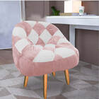 Kit 02 Poltrona Paloma Escritório Sala Pé Palito Suede Rosa B