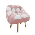 Kit 02 Poltrona Paloma Escritório Sala Pé Palito Suede Rosa B