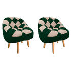 Kit 02 Poltrona Paloma Escritório Sala Pé Palito Suede Verde