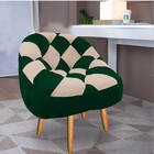 Kit 02 Poltrona Paloma Escritório Sala Pé Palito Suede Verde