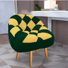 Kit 02 Poltrona Paloma Escritório Sala Pé Palito Suede Verde