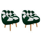 Kit 02 Poltrona Paloma Escritório Sala Pé Palito Suede Verde