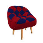 Kit 02 Poltrona Paloma Escritório Sala Pé Palito Suede Vermel