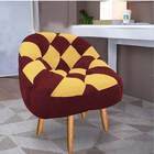 Kit 02 Poltrona Paloma Escritório Sala Pé Palito Suede Vinho