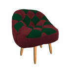 Kit 02 Poltrona Paloma Escritório Sala Pé Palito Suede Vinho