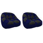 Kit 02 Poltrona Paloma Escritório Sala Pé Plástico Suede Azul