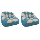 Kit 02 Poltrona Paloma Escritório Sala Pé Plástico Suede Azul