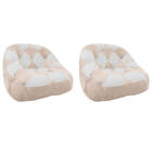 Kit 02 Poltrona Paloma Escritório Sala Pé Plástico Suede Bege