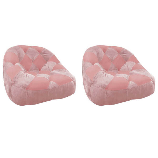 Kit 02 Poltrona Paloma Escritório Sala Pé Plástico Suede Rosa