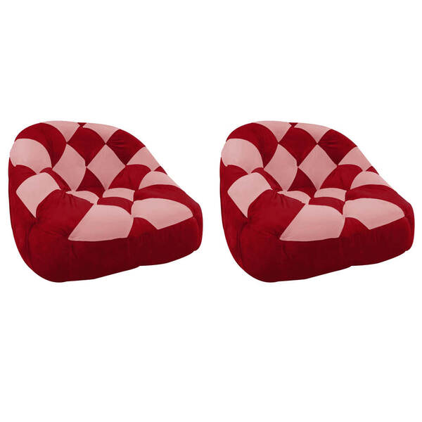 Kit 02 Poltrona Paloma Escritório Sala Pé Plástico Suede Verm