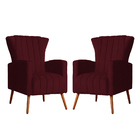 Kit 02 Poltrona Para Sala Melinda Suede Cores - Ds Estofados